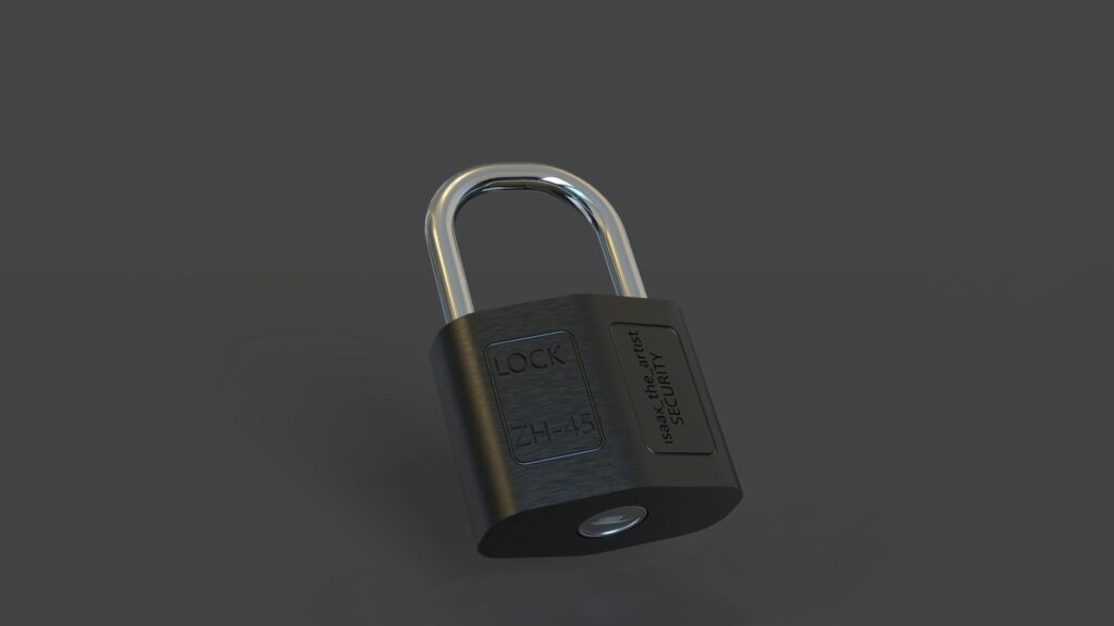 Minimalist Brushed Metal Security Padlock Desktop Wallpaper