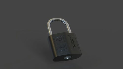 Minimalist Brushed Metal Security Padlock Desktop Wallpaper