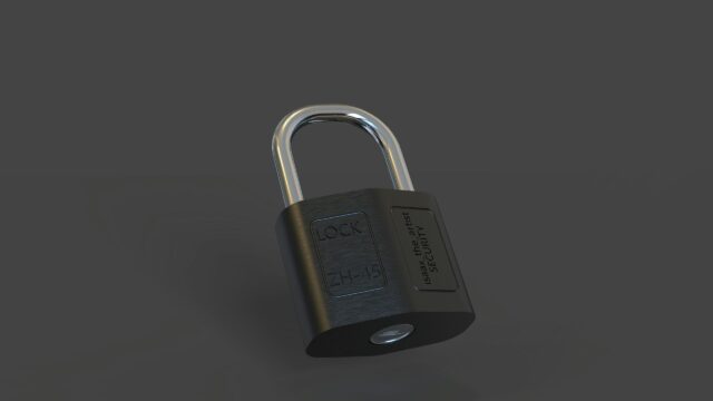 Minimalist Brushed Metal Security Padlock Desktop Wallpaper