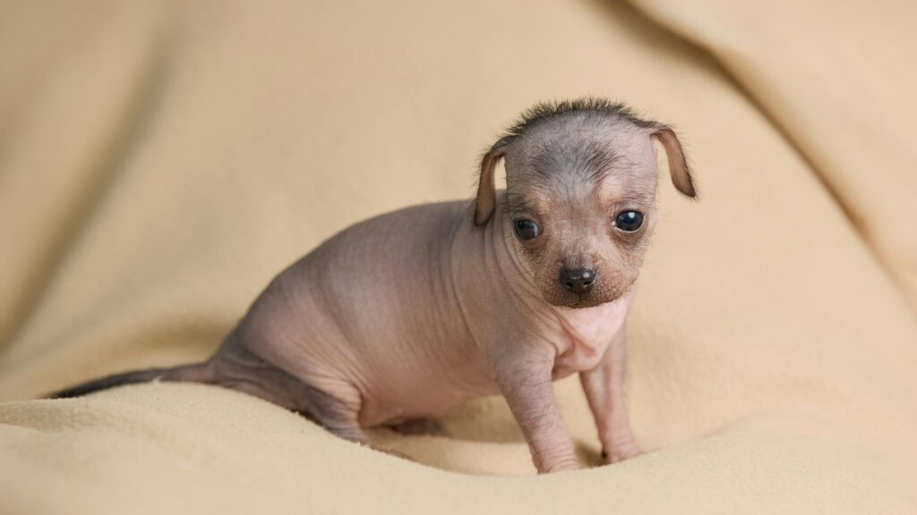 Cute Hairless Xoloitzcuintli Puppy Portrait Desktop Wallpaper