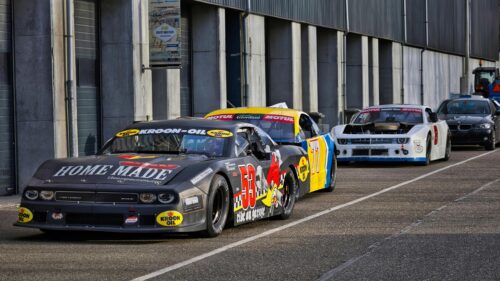 Stock Car Racing Pit Lane Action High-Resolution 4K Wallpaper