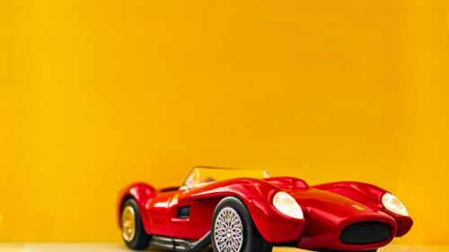 Classic Vintage Ferrari Red Sports Car Minimalist 4K Wallpaper
