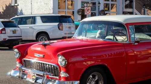 Classic Red 1955 Chevrolet Bel Air Vintage Car Desktop Wallpaper