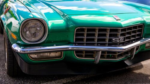Classic Green Chevrolet Camaro SS Muscle Car 4K Wallpaper
