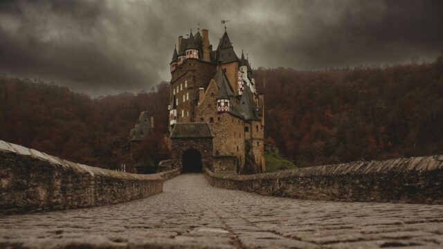 Eltz Castle Gothic Architecture Moody Landscape 4K Wallpaper