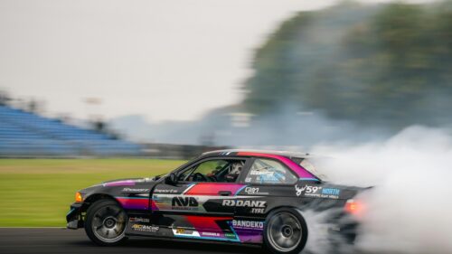 Black Drift BMW E36 Racing Car Burning Rubber 4K Wallpaper