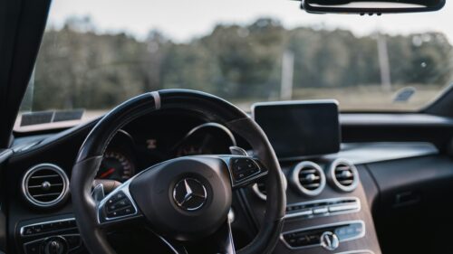Inside a Luxury Mercedes Benz Car Interior 4K Desktop Wallpaper