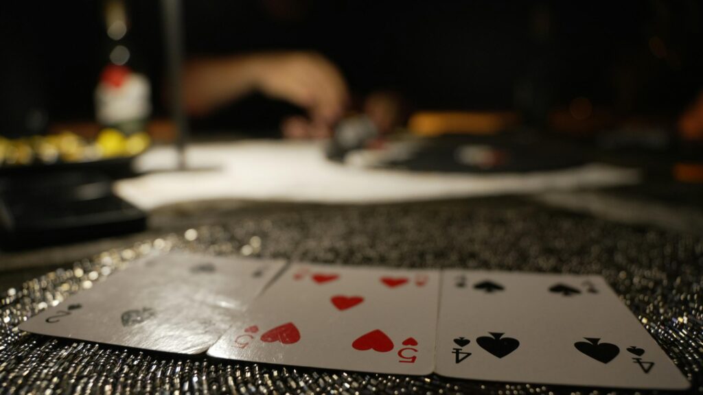 Poker Night Cards on Table Close Up 4K Desktop Wallpaper