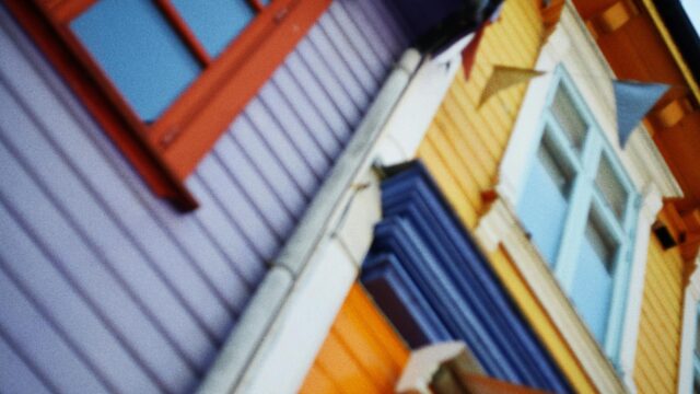 Colorful Wooden Architecture Close-Up 4K Desktop Wallpaper