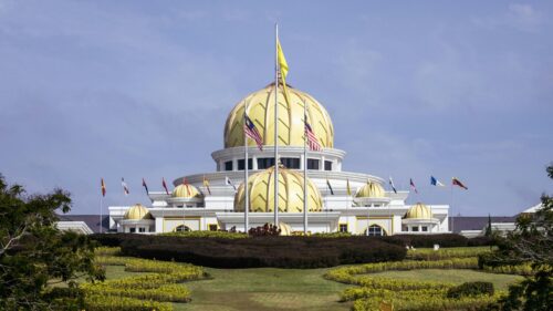 Majestic Istana Negara Malaysia Palace with Golden Domes Desktop Wallpaper