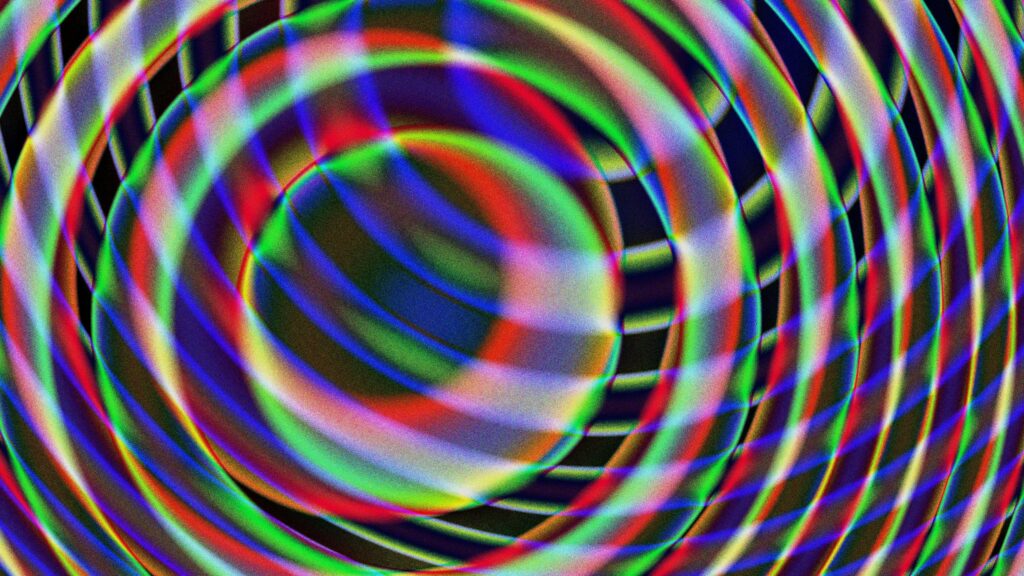 Abstract Neon Circular Waves Kinetic Light Rays 4K Wallpaper