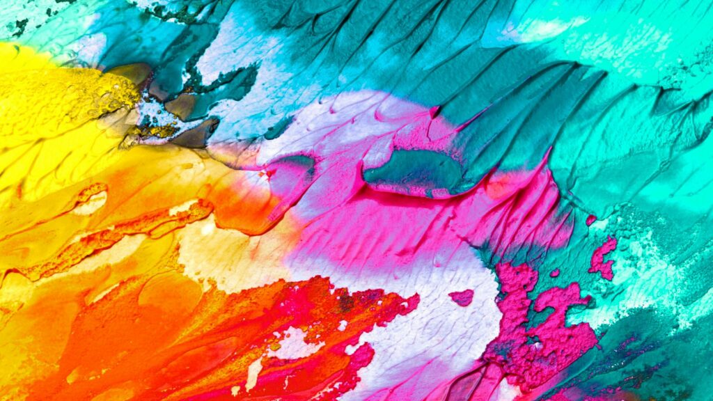 Vibrant Abstract Acrylic Paint Texture Desktop Wallpaper