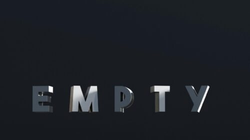 Minimalist 3D Metallic Empty Text Dark Aesthetic PC Wallpaper