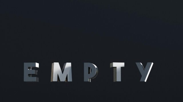 Minimalist 3D Metallic Empty Text Dark Aesthetic PC Wallpaper