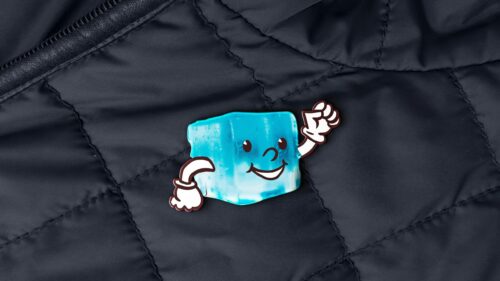 Cute Cartoon Ice Cube Character Minimalist Art 4K Wallpaper