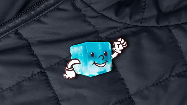 Cute Cartoon Ice Cube Character Minimalist Art 4K Wallpaper