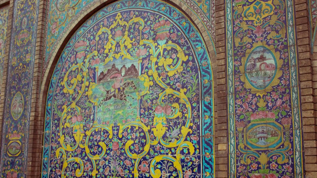 Intricate Persian Tilework Art Archway Desktop Wallpaper