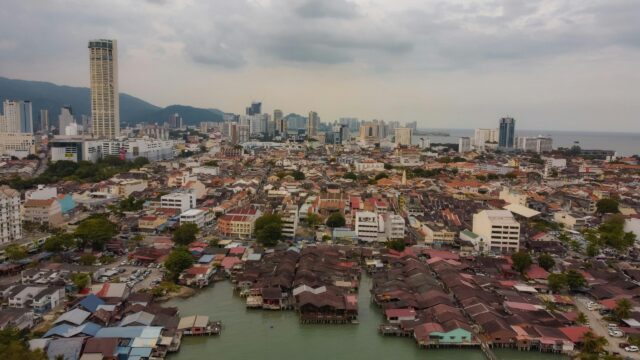George Town Penang Coastal Skyline Aerial View 4K Desktop Wallpaper
