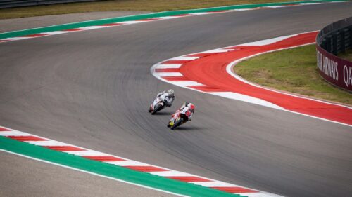 MotoGP Racing Bikes Cornering on Track 4K Desktop Wallpaper