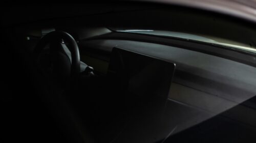 Tesla Model 3 Minimalist Dashboard Interior Desktop Wallpaper
