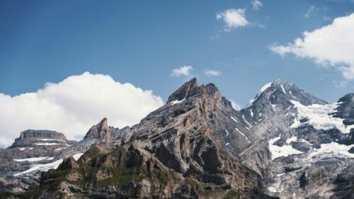 Majestic Alpine Peaks and Snowy Glaciers 4K Desktop Wallpaper