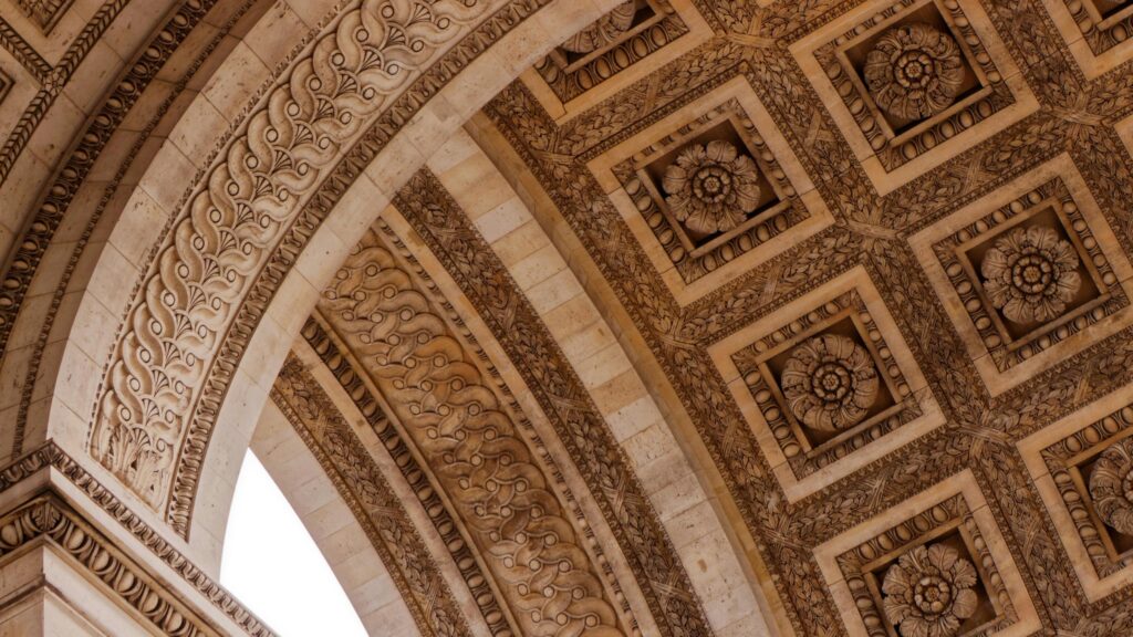 Intricate Arc de Triomphe Ceiling Architecture 4K Wallpaper