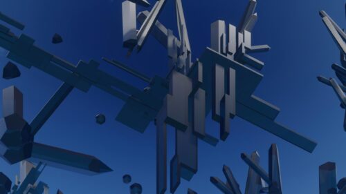 Abstract Geometric 3D Floating Crystal Structures 4K Wallpaper