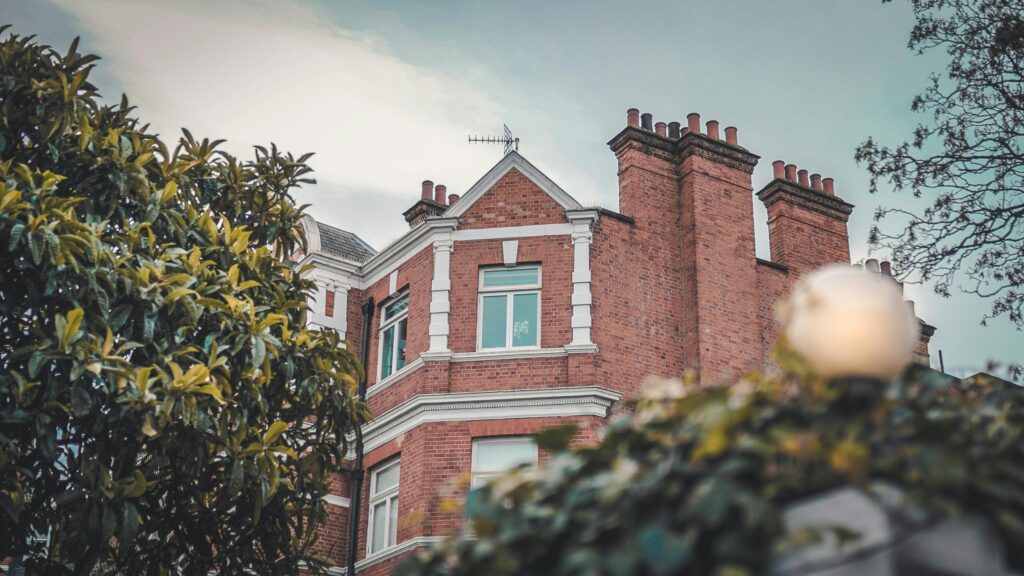 Classic Red Brick Victorian Architecture House Desktop Wallpaper