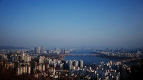 Seoul Cityscape Panoramic View at Twilight 4K Desktop Wallpaper