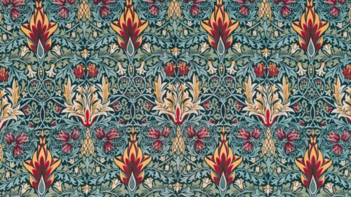 William Morris Art Nouveau Floral Pattern 4K Desktop Wallpaper