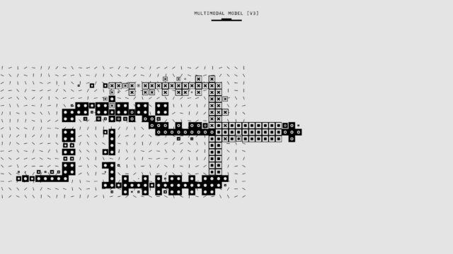 Minimalist Abstract Grid Pixel Art Design 4K Wallpaper