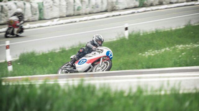 Classic Yamaha Racing Motorcycle on Track Desktop Wallpaper