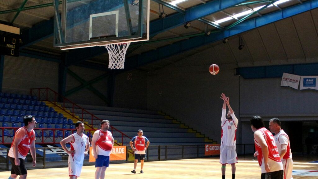 Basketball Player Shooting a Jump Shot During a Practice Game Desktop Wallpaper