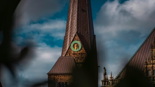 St. Petri Cathedral Tower Clock Bremen Germany 4K Desktop Wallpaper