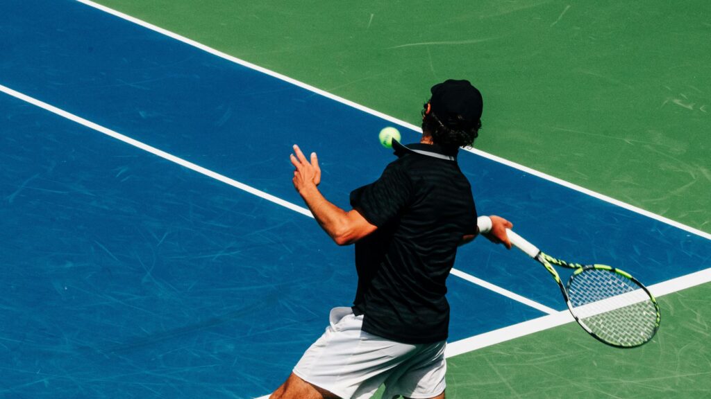 Tennis Player Forehand Swing Action Shot Desktop Wallpaper