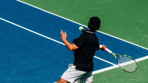 Tennis Player Forehand Swing Action Shot Desktop Wallpaper