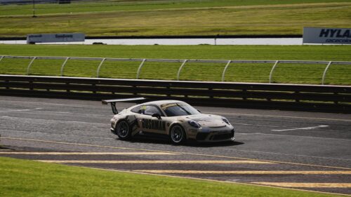 Porsche 911 GT3 Race Car on Sandown Raceway Desktop Wallpaper