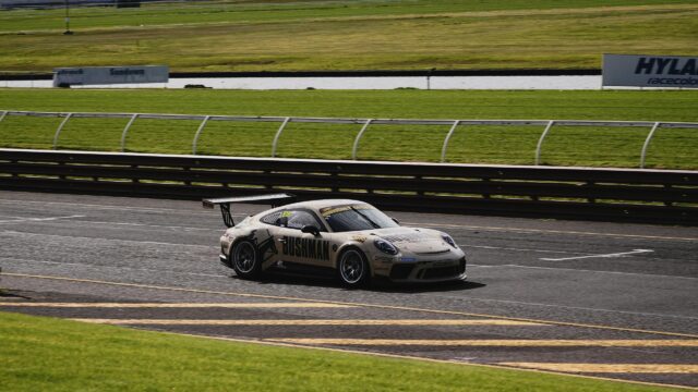 Porsche 911 GT3 Race Car on Sandown Raceway Desktop Wallpaper