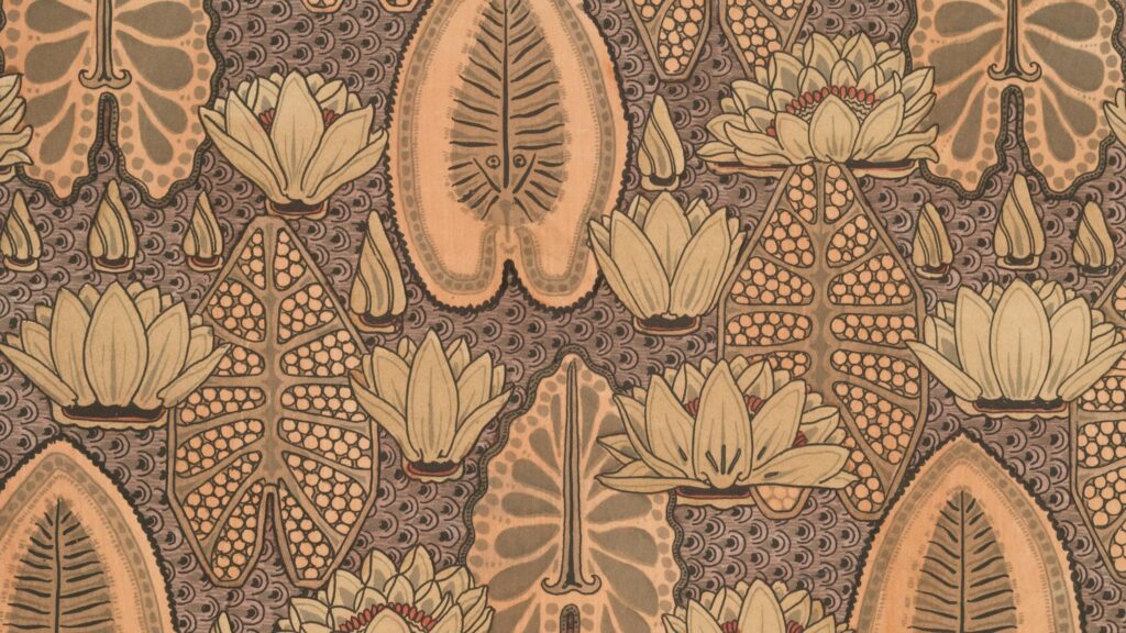 Vintage Art Nouveau Floral Pattern Botanical Illustration 4K Wallpaper