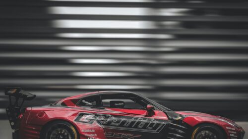 Red GReddy Nissan GT-R R35 Racing Car Side Profile 4K Wallpaper