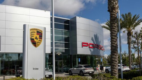 Porsche Irvine Dealership Exterior Architectural 4K Wallpaper