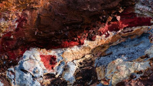 Vibrant Earthy Layers Mineral Texture Abstract Desktop Wallpaper