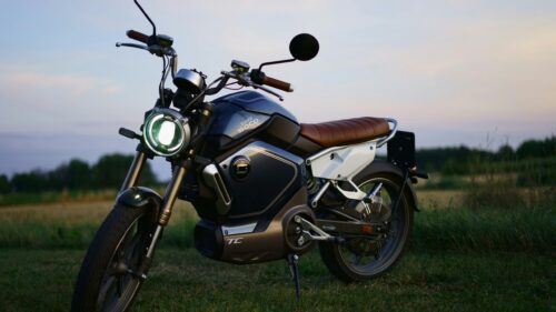 Retro Styled Super Soco TC Electric Motorcycle 4K Wallpaper