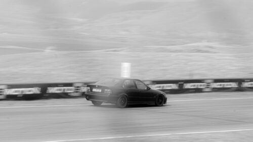 Black BMW E36 M3 Sedan Drift Racing Action Desktop Wallpaper