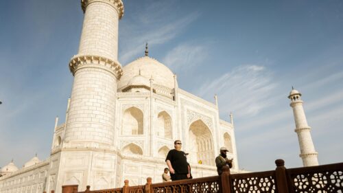 Taj Mahal Monument Architecture Low Angle View 4K Desktop Wallpaper