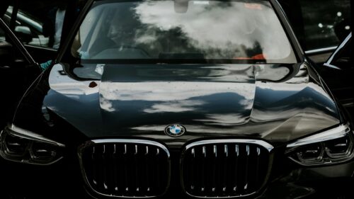 Elegant Black BMW SUV Front View High Quality Desktop Wallpaper