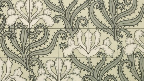 Vintage Art Nouveau Floral Pattern Elegant Botanical Desktop Wallpaper