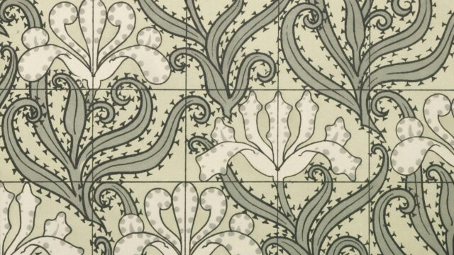 Vintage Art Nouveau Floral Pattern Elegant Botanical Desktop Wallpaper