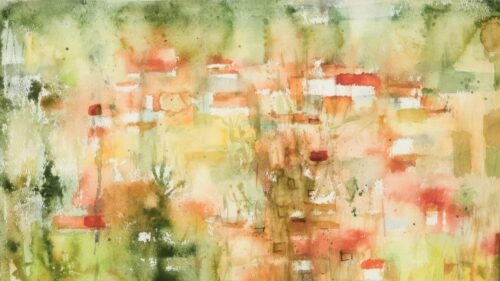 Abstract Watercolor Garden Impressionism 4K Desktop Wallpaper