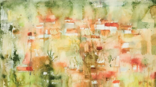 Abstract Watercolor Garden Impressionism 4K Desktop Wallpaper